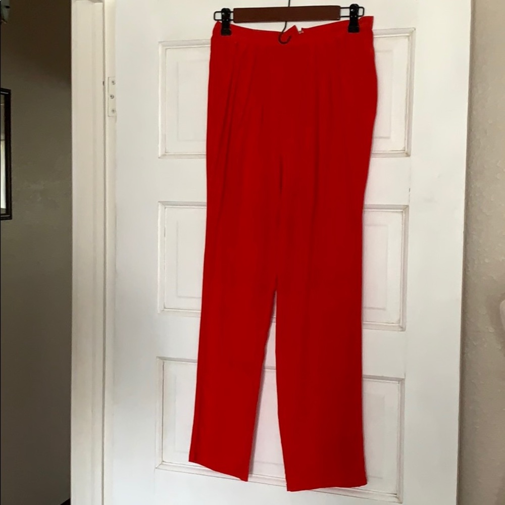 Silk vintage red pants